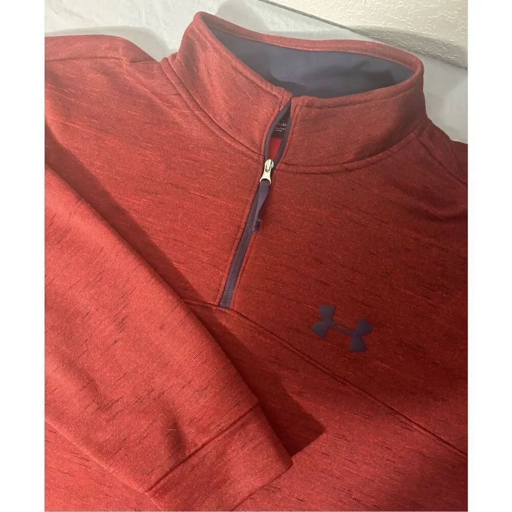 Under Armour Shirt Men Extra Large Red Quarter Zip 1/4 Zip Coolgear XL